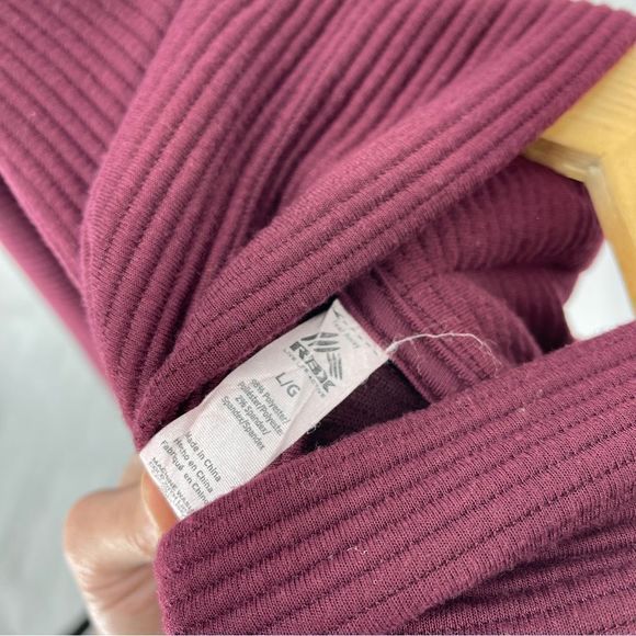 RBX Burgundy Ribbed Turtleneck Sweatshirt - Picture 11 of 12